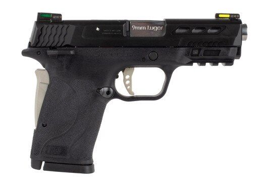 Smith and Wesson M&P9 shield EZ performance center features silver accents